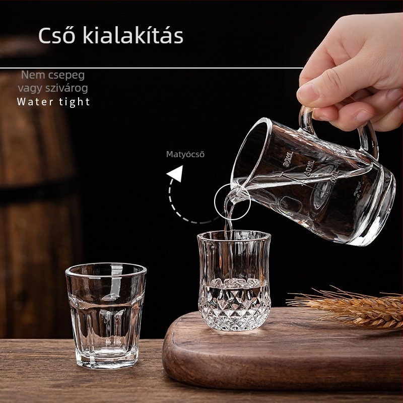 Green Apple szeszes italok pohár készlet, üveg, 6–10 db, kapacitás 1–100 ml, új kínai stílus