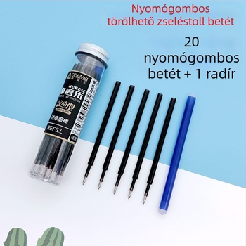 Odami 20 darab gél toll töltőanyag, toló-eraszív mechanizmushoz, 0,5 mm – Crystal Blue és Carbon Black