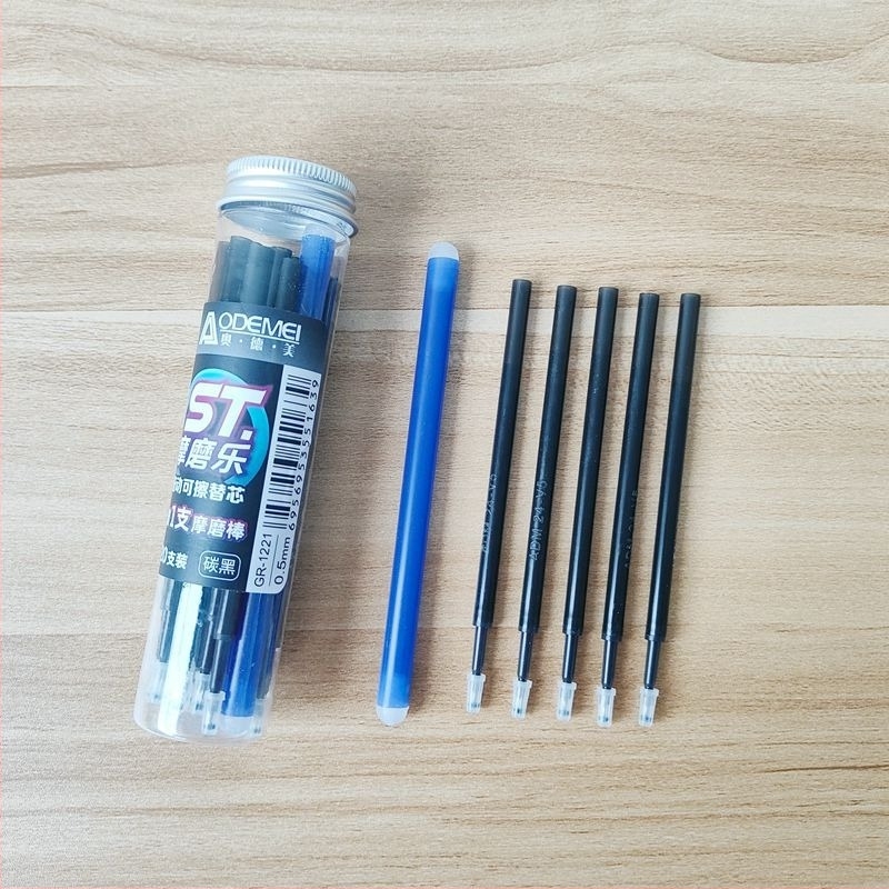 Odami 20 darab gél toll töltőanyag, toló-eraszív mechanizmushoz, 0,5 mm – Crystal Blue és Carbon Black