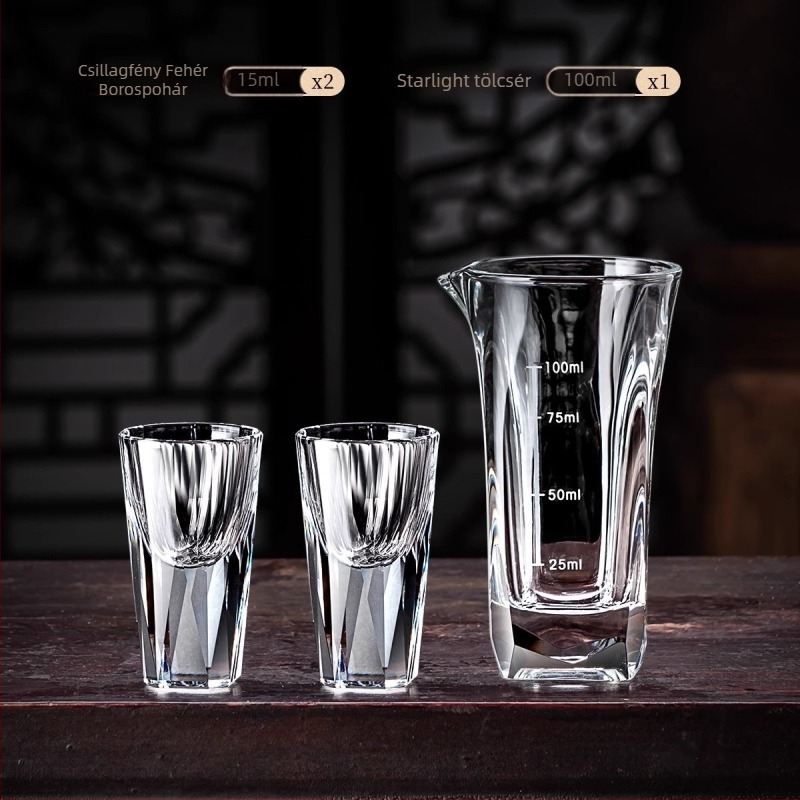 Borospohár, kristályüveg, gravírozott modern minimalist stílus, 1–100 ml kapacitás, egyes csomagolás