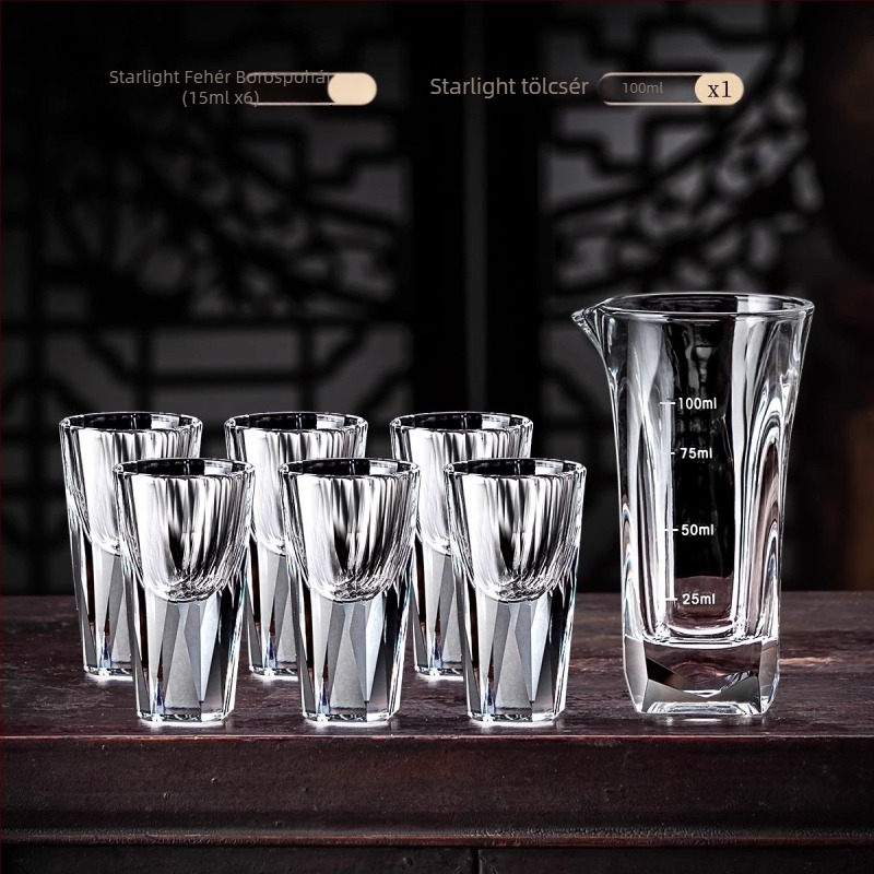 Borospohár, kristályüveg, gravírozott modern minimalist stílus, 1–100 ml kapacitás, egyes csomagolás