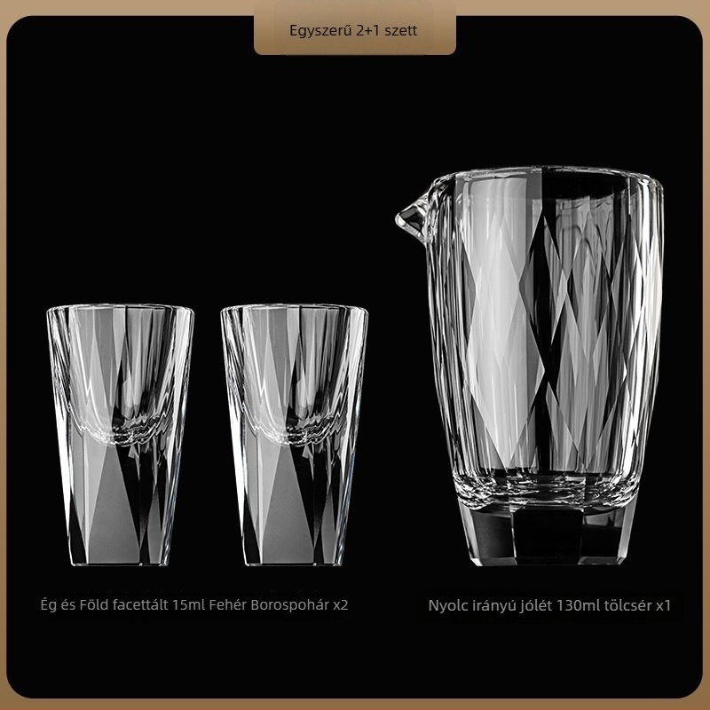Borospohár, kristályüveg, gravírozott modern minimalist stílus, 1–100 ml kapacitás, egyes csomagolás