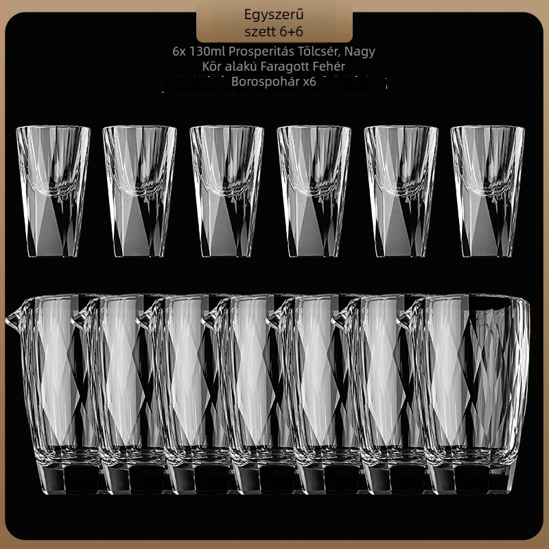 Borospohár, kristályüveg, gravírozott modern minimalist stílus, 1–100 ml kapacitás, egyes csomagolás