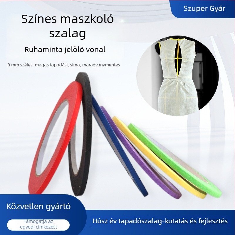 Texturált papírból készült maszkoló szalag sablonkészítéshez, magas tapadás, keresztvágásos szakadás, testreszabható nyomat, kioldópapír
