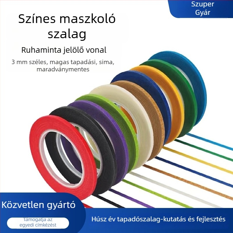 Texturált papírból készült maszkoló szalag sablonkészítéshez, magas tapadás, keresztvágásos szakadás, testreszabható nyomat, kioldópapír