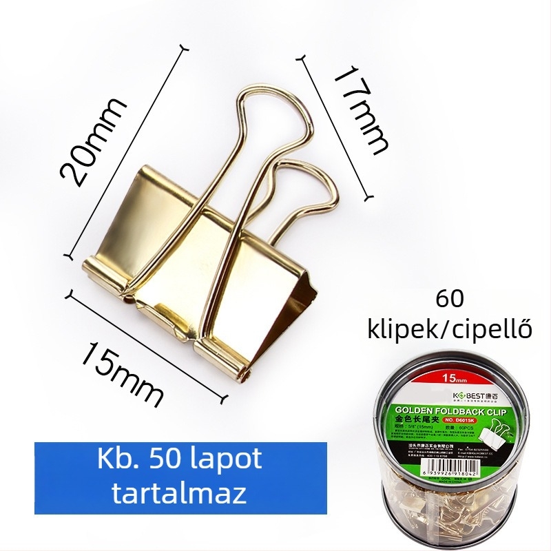 Iroda fém klip | Hosszú farok kialakítás | Márka: KOBEST Kangbai; Anyag: Fém; Típus: Üreges fém klip