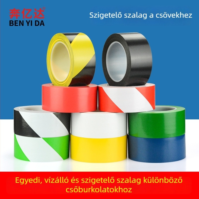 PVC csőburkoló szalag külső védelmet biztosít metalcsövekhez – alapanyag PVC, vastagság 0,14 mm, hőmérsékletállóság 60°C (rövid/hosszú távon), márka Ben yida