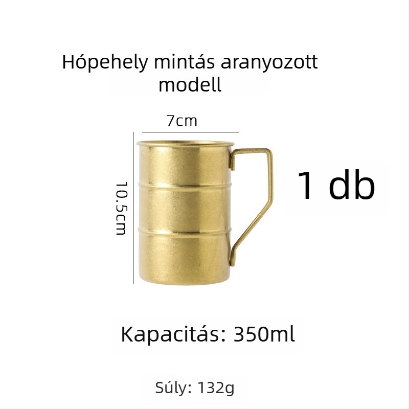 Sörös bögre 304 rozsdamentes acélból, retro stílus, New Platinum márka