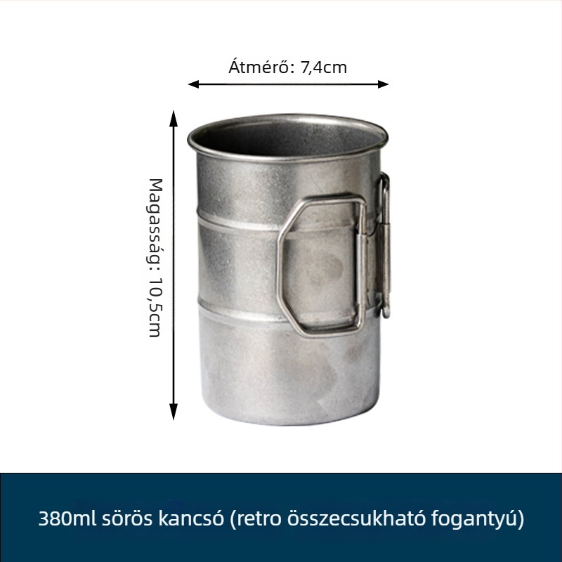 Sörös bögre 304 rozsdamentes acélból, retro stílus, New Platinum márka