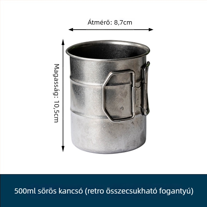 Sörös bögre 304 rozsdamentes acélból, retro stílus, New Platinum márka