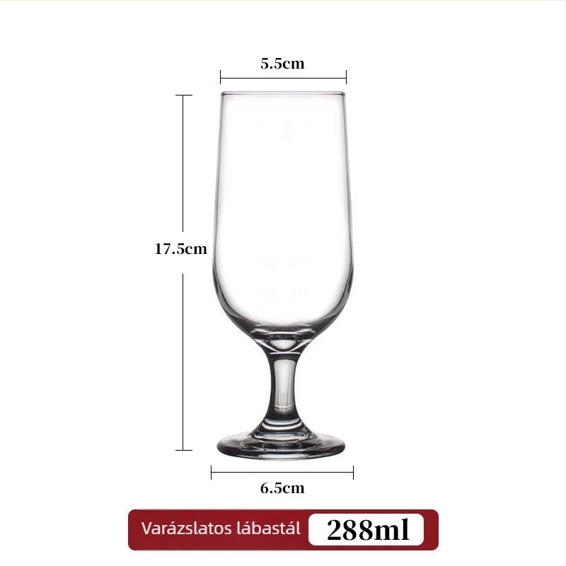 Vörösboros pohár készlet – üveg, modern minimalista stílus, kapacitás 201–300 ml, 2 darab