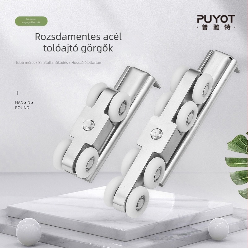 Rozsdamentes acél függő tolóajtó görgő belső ajtókhoz (Anyag: Rozsdamentes acél; Modell: Rozsdamentes acél tolóajtó függő görgő; Alkalmazás: Ajtók és ablakok; Stílus: Modern minimalizmus; Feldolgozás: Mintadarabos testreszabás)