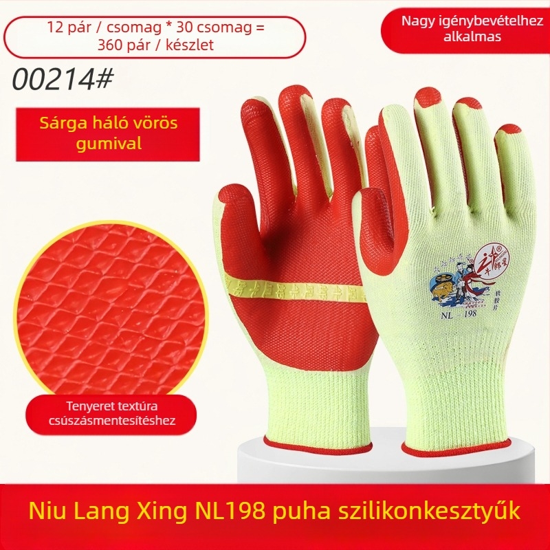 Altair Munkavédelmi kesztyűk puha gumírozott anti-slip felülettel, kopásálló, áthatolás- és szúrásálló, olajálló, 140 g, építkezési helyekre, logisztikára, mezőgazdaságra, erdőgazdaságra és autójavításra