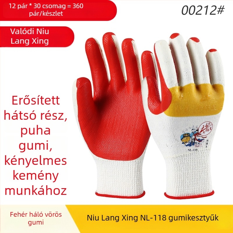 Altair Munkavédelmi kesztyűk puha gumírozott anti-slip felülettel, kopásálló, áthatolás- és szúrásálló, olajálló, 140 g, építkezési helyekre, logisztikára, mezőgazdaságra, erdőgazdaságra és autójavításra