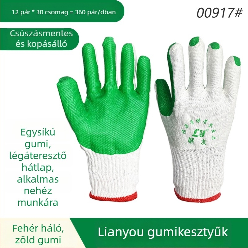 Altair Munkavédelmi kesztyűk puha gumírozott anti-slip felülettel, kopásálló, áthatolás- és szúrásálló, olajálló, 140 g, építkezési helyekre, logisztikára, mezőgazdaságra, erdőgazdaságra és autójavításra