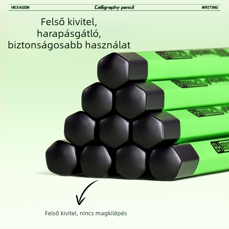 Truecolor zöld hatszögletű ceruza, nem mérgező, diákoknak, vizsgákhoz, HB keménység, írás és színezés