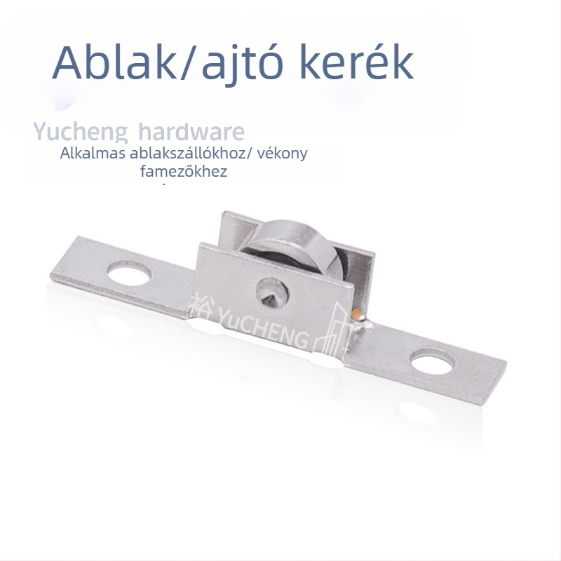 Üvegcsipkés görgő vitrintartóhoz, rozsdamentes acél/vas, OD 7.3, Ø3.7 tengely, max terhelés 15 kg