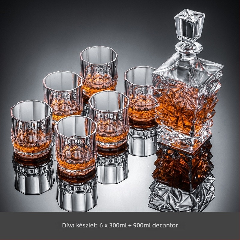 Prémium retro stílusú borospohár-készlet, 201-300 ml kapacitás, 6-10 darab, márka Cristalglass/gatas
