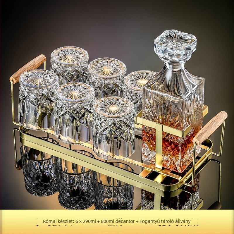 Prémium retro stílusú borospohár-készlet, 201-300 ml kapacitás, 6-10 darab, márka Cristalglass/gatas