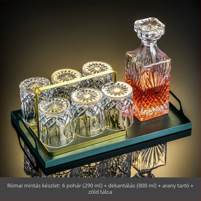 Prémium retro stílusú borospohár-készlet, 201-300 ml kapacitás, 6-10 darab, márka Cristalglass/gatas
