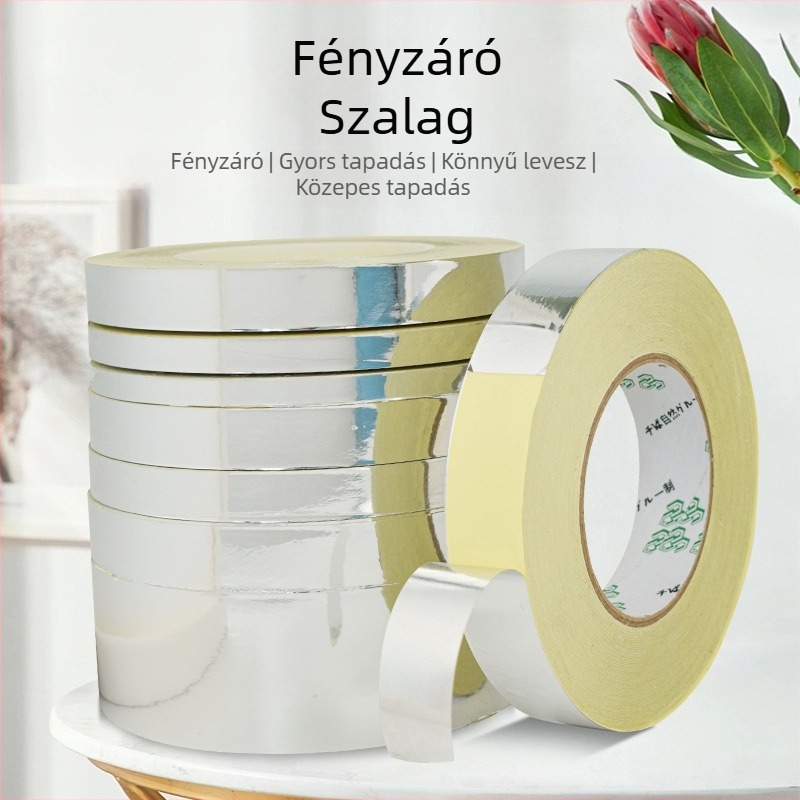 LED kijelzőkhöz és fényvezetőkhöz árnyékoló szalag, magas viszkozitású ragasztóháttal, egyoldalas, OPP alapú, 50 m/tekercs, vastagság 0,06 mm, kioldó papírral