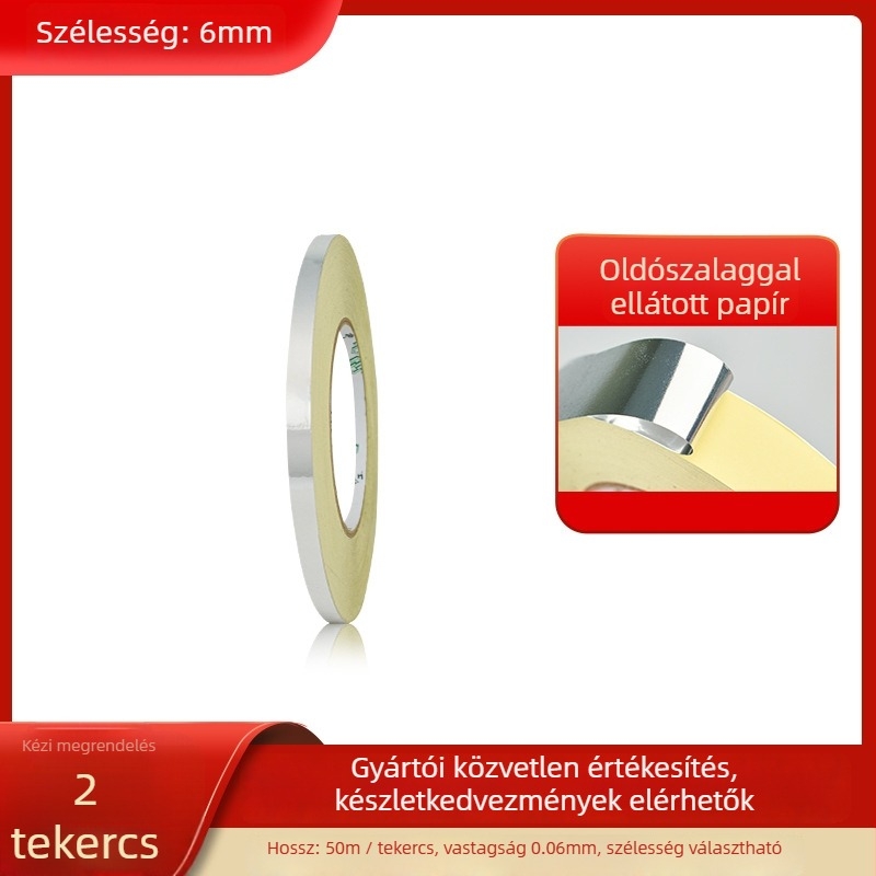 LED kijelzőkhöz és fényvezetőkhöz árnyékoló szalag, magas viszkozitású ragasztóháttal, egyoldalas, OPP alapú, 50 m/tekercs, vastagság 0,06 mm, kioldó papírral