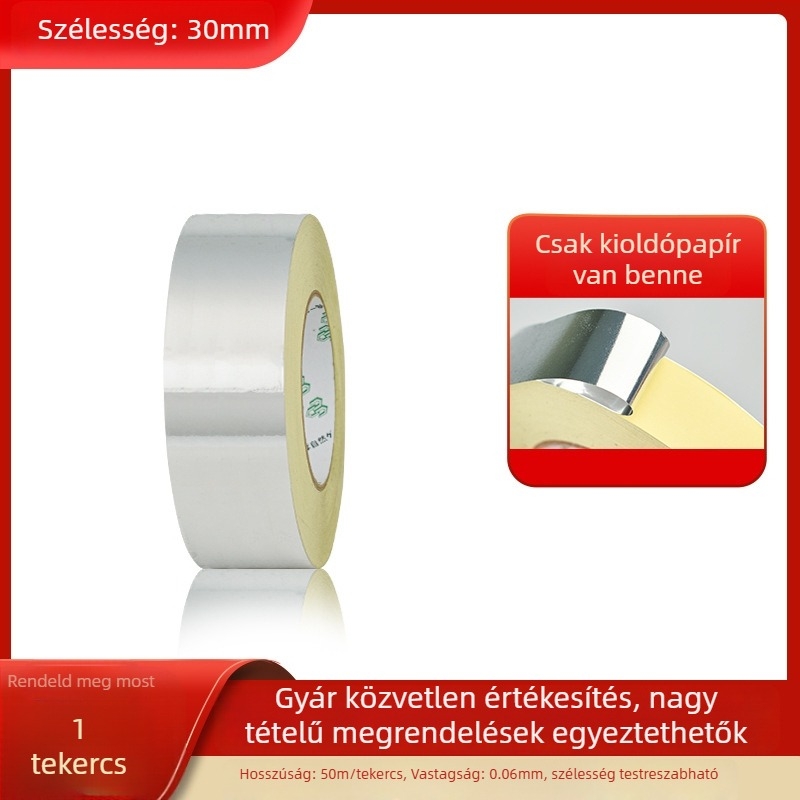 LED kijelzőkhöz és fényvezetőkhöz árnyékoló szalag, magas viszkozitású ragasztóháttal, egyoldalas, OPP alapú, 50 m/tekercs, vastagság 0,06 mm, kioldó papírral