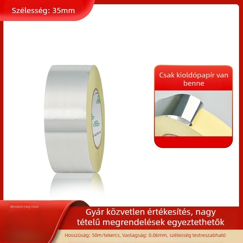 LED kijelzőkhöz és fényvezetőkhöz árnyékoló szalag, magas viszkozitású ragasztóháttal, egyoldalas, OPP alapú, 50 m/tekercs, vastagság 0,06 mm, kioldó papírral