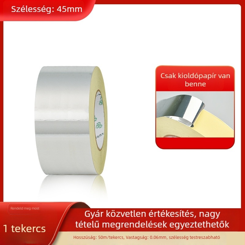 LED kijelzőkhöz és fényvezetőkhöz árnyékoló szalag, magas viszkozitású ragasztóháttal, egyoldalas, OPP alapú, 50 m/tekercs, vastagság 0,06 mm, kioldó papírral