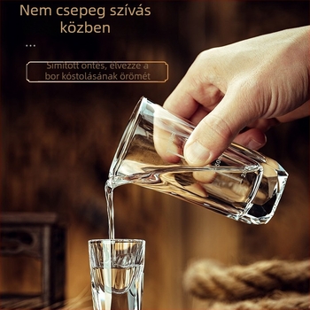 Kristályból készült szeszesital-pohár készlet, modern minimalista stílus, 3 db, 1-100 ml kapacitás