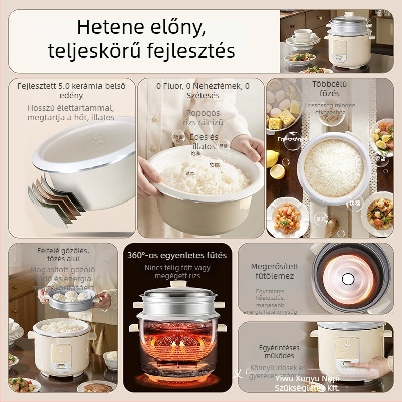 Elektromos rizsfőző LX20-40A, kapacitás 500 ml alatt, 220 V, 400 W, 12 hónapos garancia