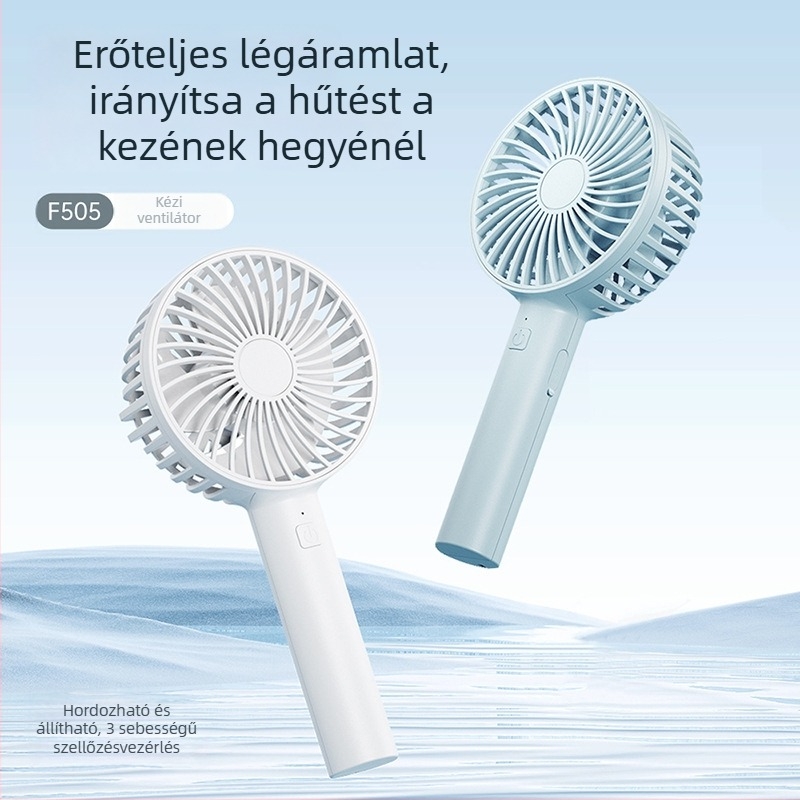 Oszcilláló fejű kézi ventilátor, mini USB-töltésű, hordozható asztali ventilátor otthonra és kültérre