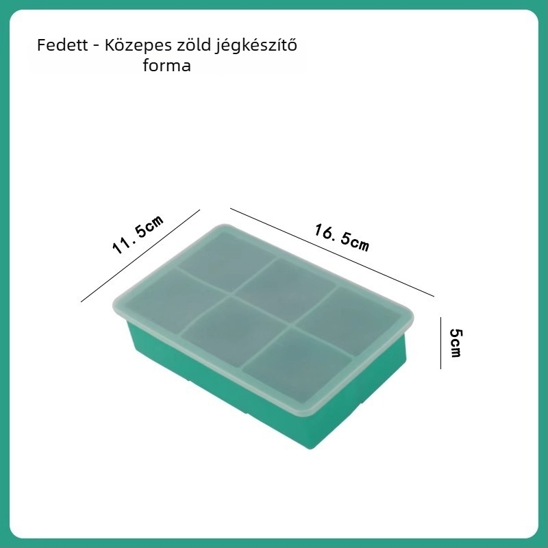 Szilikon jégkocka forma, fedéllel, gyorsfagyasztás, könnyű kiemelés
