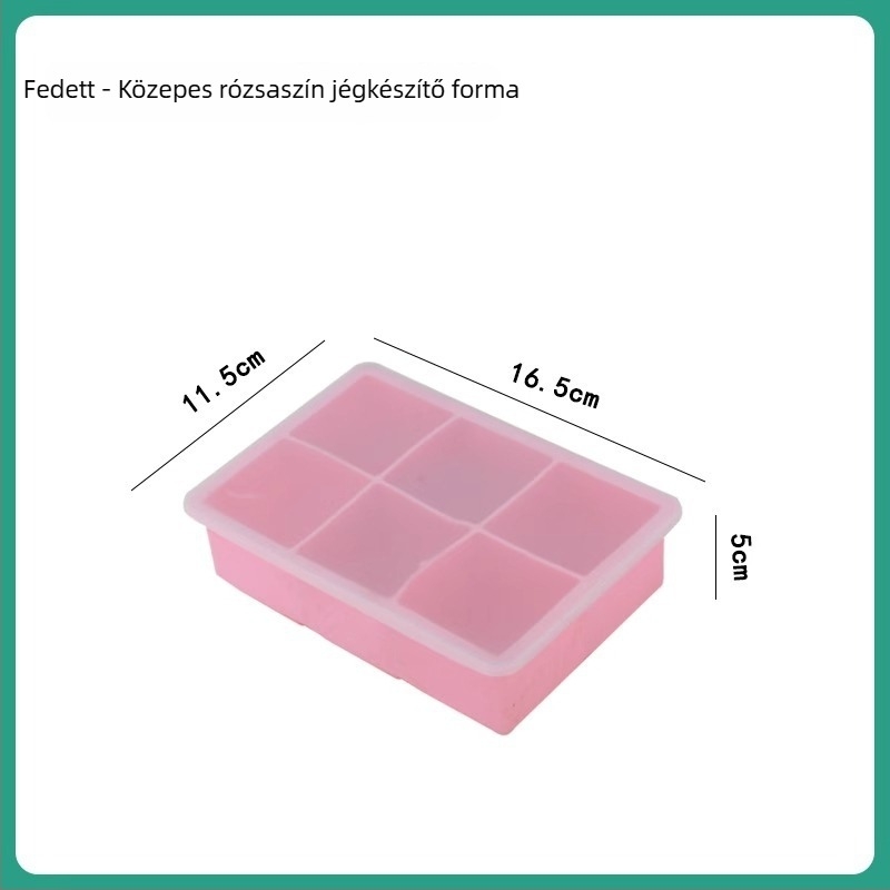Szilikon jégkocka forma, fedéllel, gyorsfagyasztás, könnyű kiemelés