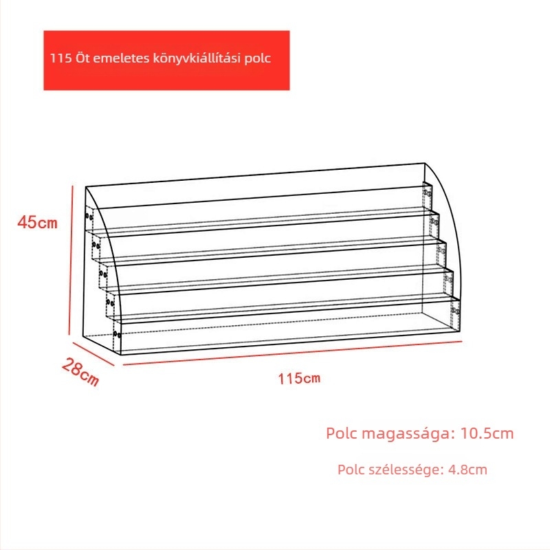 Seven Bends Akril Könyvállvány 965 – Notebook és Könyv Kijelző, Akril Burkolat, 1 Kötés