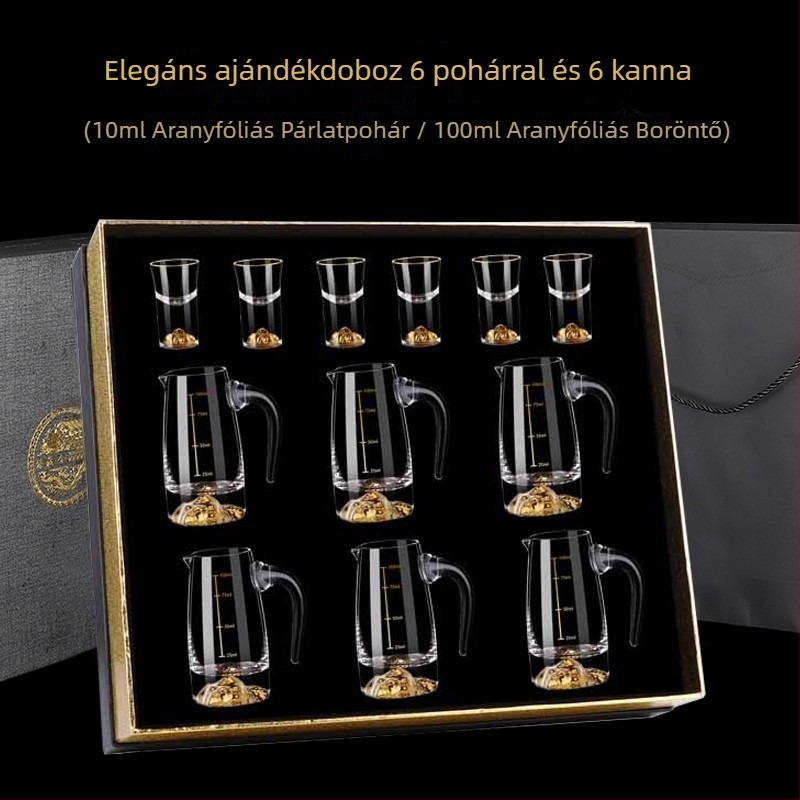 Bor készlet ajándékdobozban – kristályüveg, modern minimalist stílus, nyomtatott logó