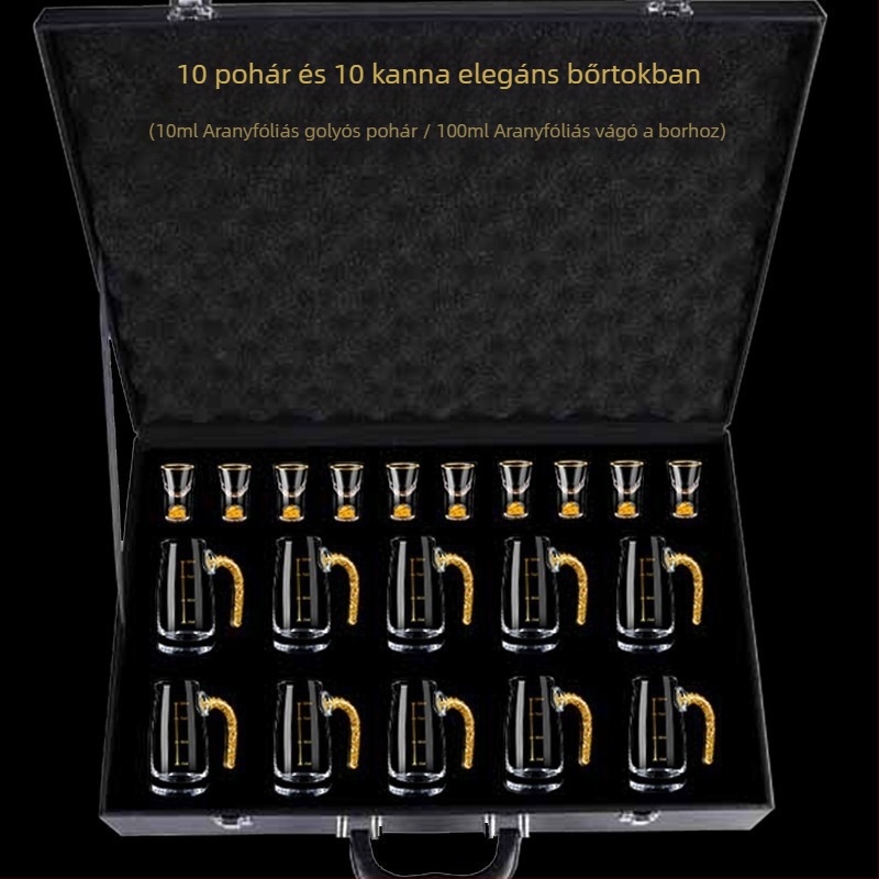 Bor készlet ajándékdobozban – kristályüveg, modern minimalist stílus, nyomtatott logó