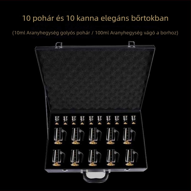 Bor készlet ajándékdobozban – kristályüveg, modern minimalist stílus, nyomtatott logó