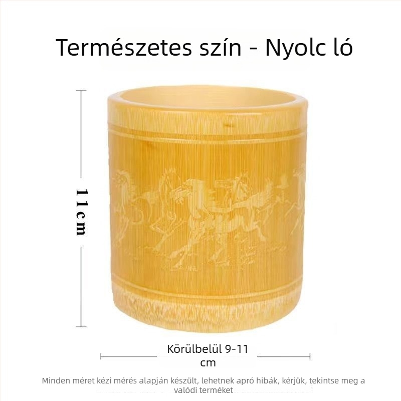 Bambusz tolltartó, kör alakú, logó nyomtatva, testreszabás elérhető, licencelt magáncímke