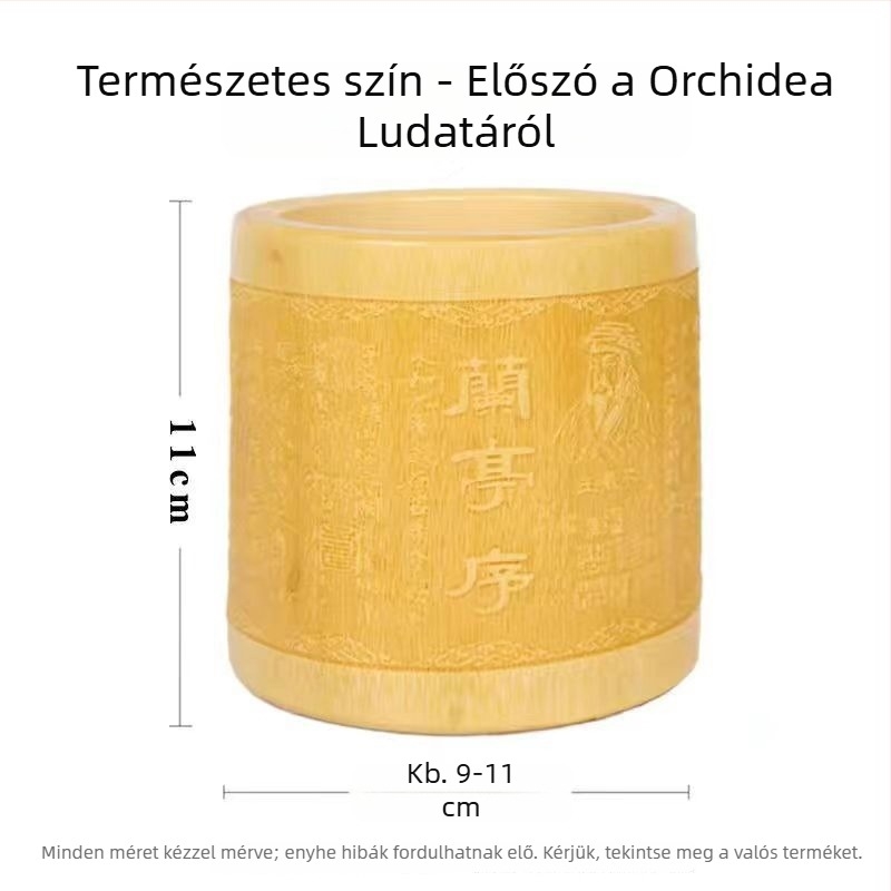 Bambusz tolltartó, kör alakú, logó nyomtatva, testreszabás elérhető, licencelt magáncímke