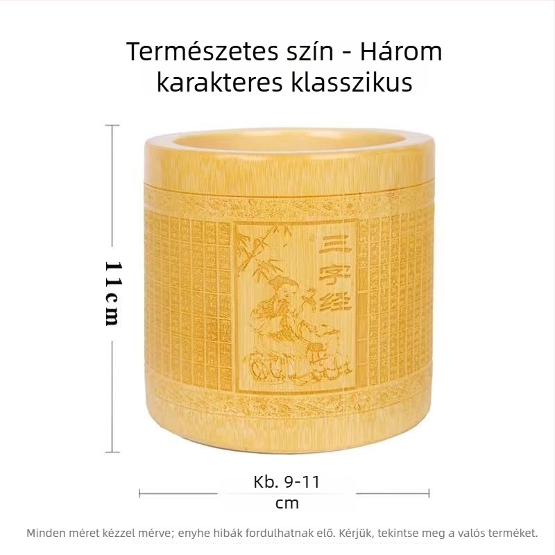 Bambusz tolltartó, kör alakú, logó nyomtatva, testreszabás elérhető, licencelt magáncímke
