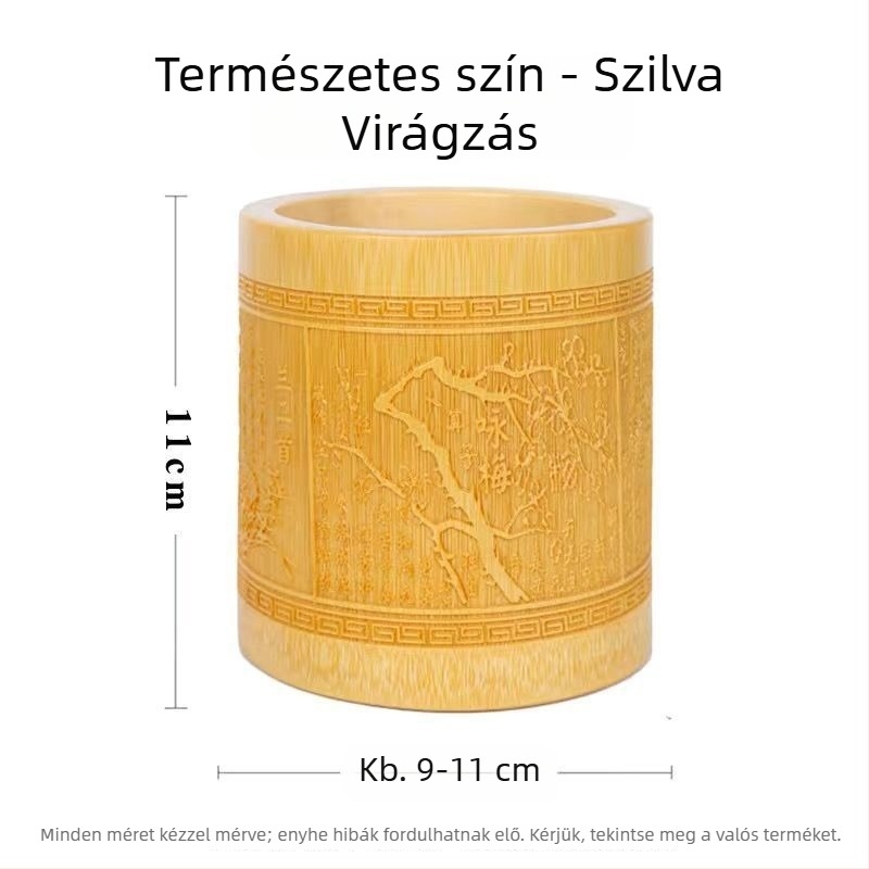 Bambusz tolltartó, kör alakú, logó nyomtatva, testreszabás elérhető, licencelt magáncímke