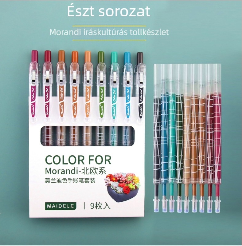 Gel toll készlet – Morandi sorozat, Jingxuan (Műanyag burkolat; Rozsdamentes acél hegye; Nem törölhető tinta)