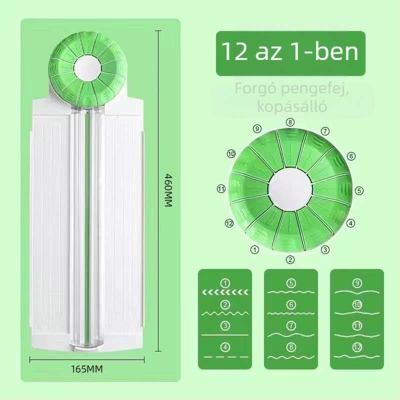 Kézi papírvágó – 4-az-1-ben forgó modell, Shangmei, műanyag
