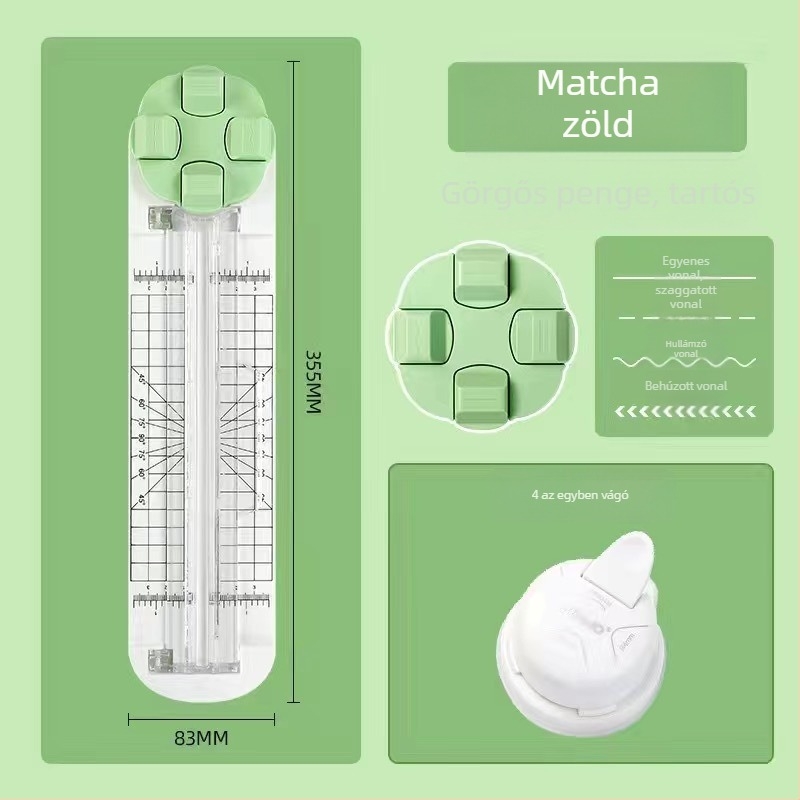 Kézi papírvágó – 4-az-1-ben forgó modell, Shangmei, műanyag