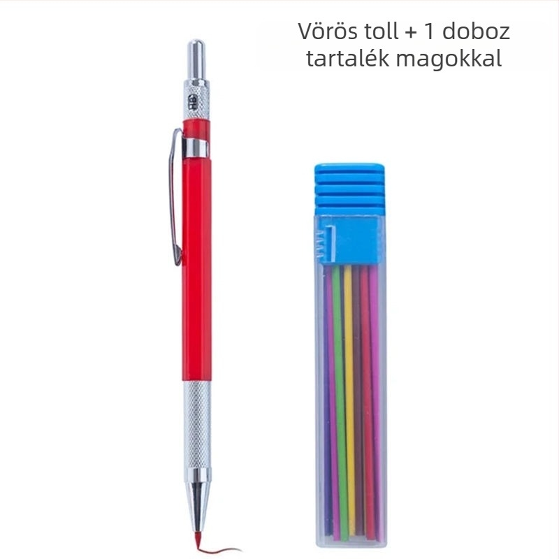 Unique fémhéjú mechanikus ceruza rögzített mechanizmussal, grafitmaggal íráshoz és rajzoláshoz