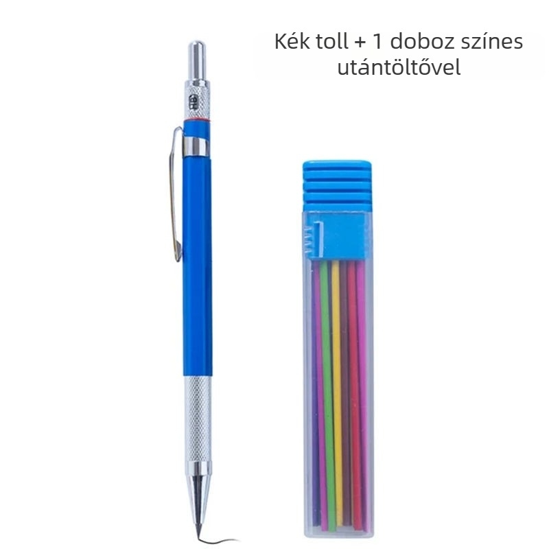 Unique fémhéjú mechanikus ceruza rögzített mechanizmussal, grafitmaggal íráshoz és rajzoláshoz