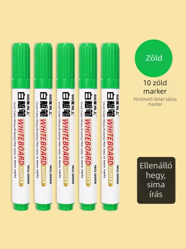 Fehér táblára író toll, víz alapú, 2 mm vonalvastagság, műanyag test, modell 68 fokos