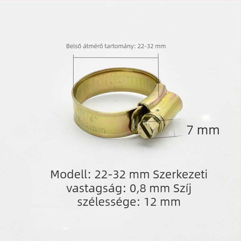 Vízcső tömlőbilincs - megvastagodott és szélesebb, névleges átmérő 26 mm, rögzítő átmérő 25 mm, Márka: Más