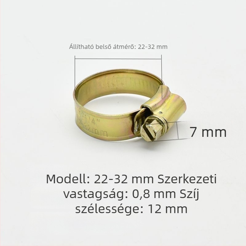 Vízcső tömlőbilincs - megvastagodott és szélesebb, névleges átmérő 26 mm, rögzítő átmérő 25 mm, Márka: Más